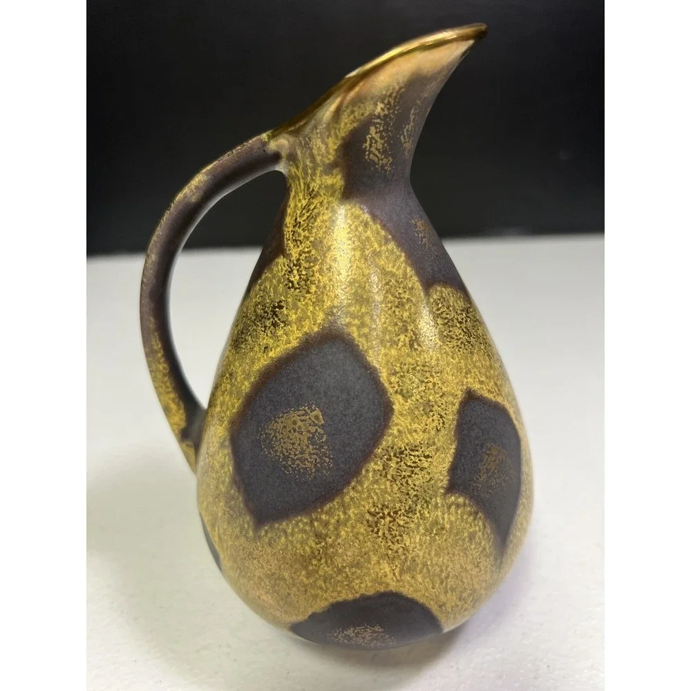 Jasba Keramik Germany Small Vase Jar Gold Yellow RARE 50s/60s